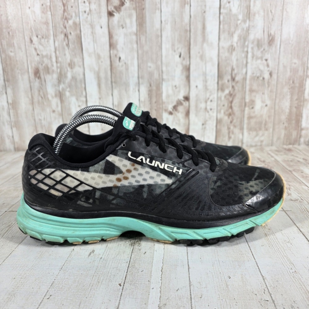 Brooks Launch 3 Womens 11 Running Shoes Black Mint Green 1202061B071